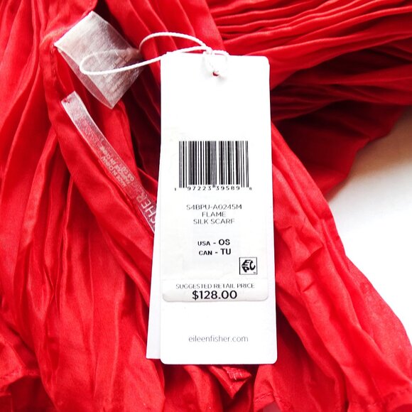 EILEEN FISHER Whisper Transitional Silk Scarf in Flame Color - Picture 7 of 9